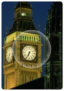 Clock as seen through scleral lens